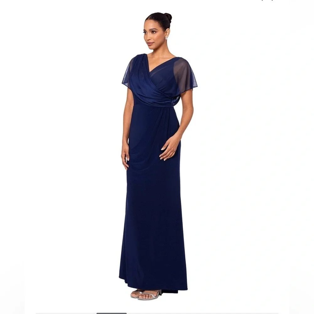 Betsy & Adam Navy Blue Maxi Dress - Picture 2 of 12
